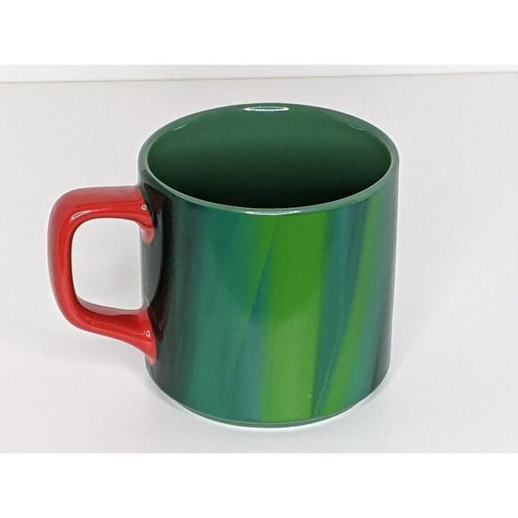 Starbucks Holiday Green Marble Pattern Mug Cup With Red Handle 11 oz 2022 - Picture 2 of 7
